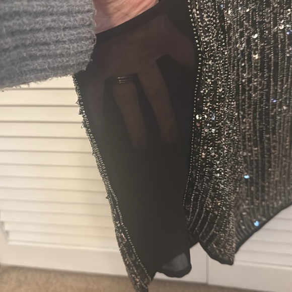 Stunning Walter Baker size small sequin and beaded tank with sheer sides - Picture 4 of 4